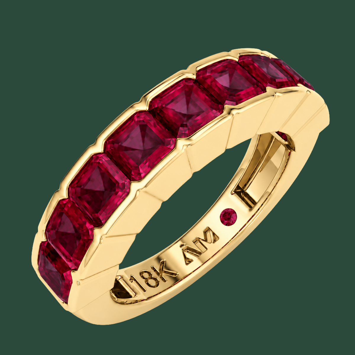 ASSCHER RUBY BAND
