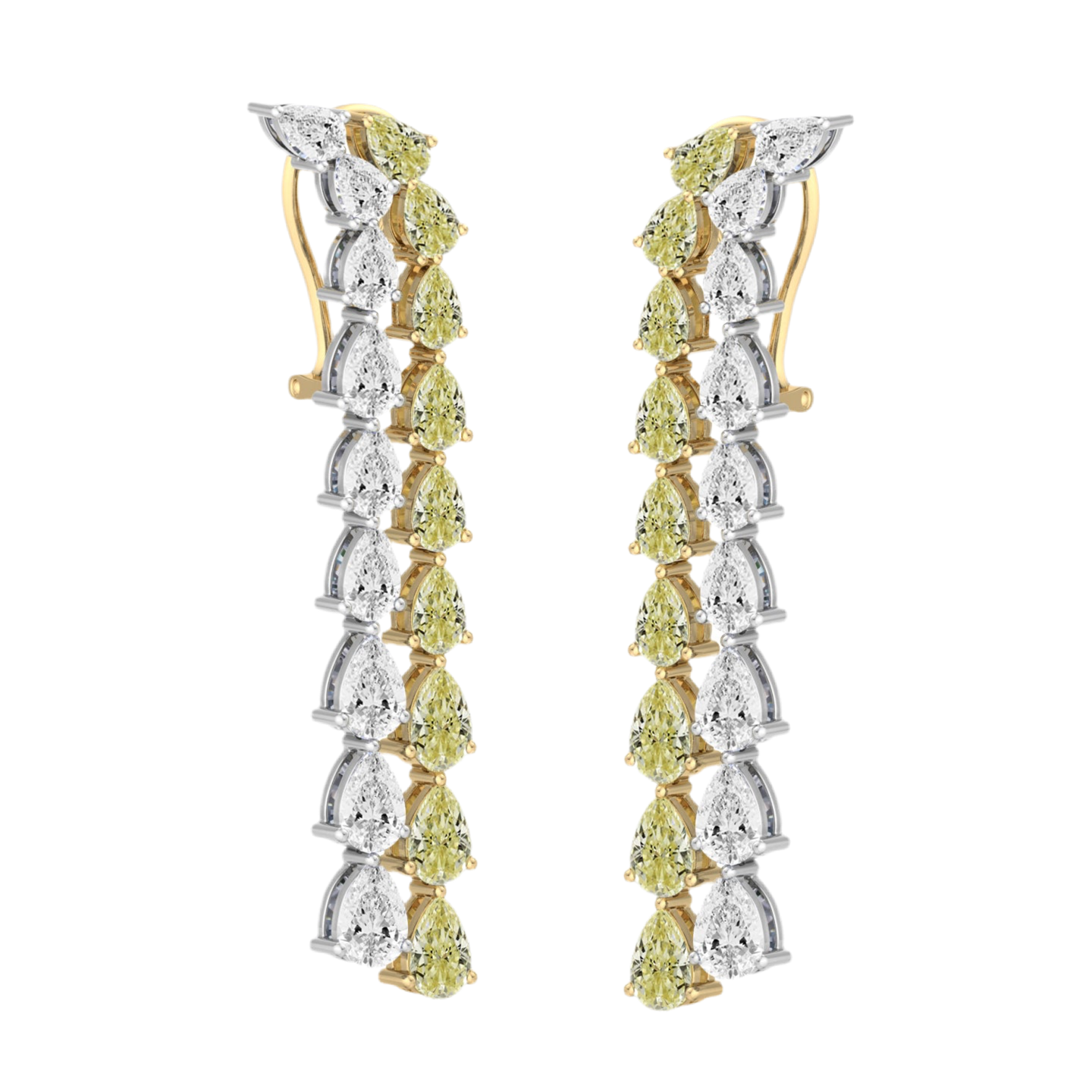 SALTO ANGEL TWO-TONE DIAMOND DROP EARRINGS