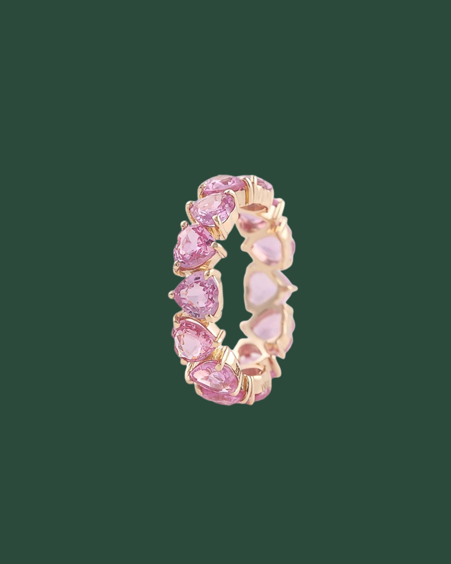PINK SAPPHIRE HEART PINKY RING
