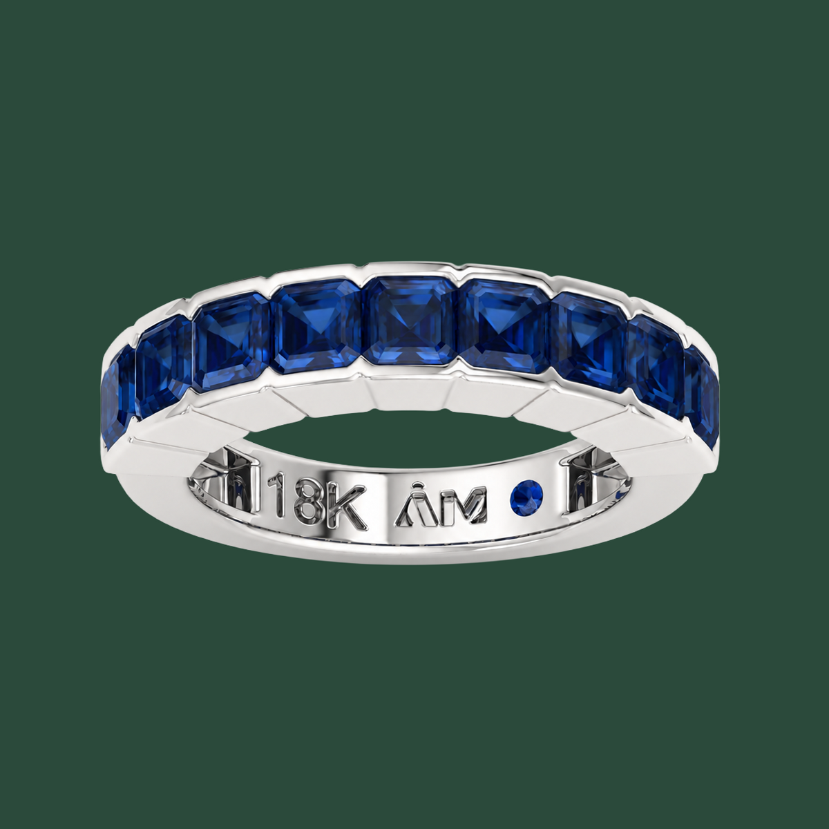 ASSCHER BLUE SAPPHIRE BAND
