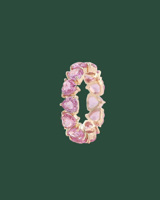 PINK SAPPHIRE HEART PINKY RING