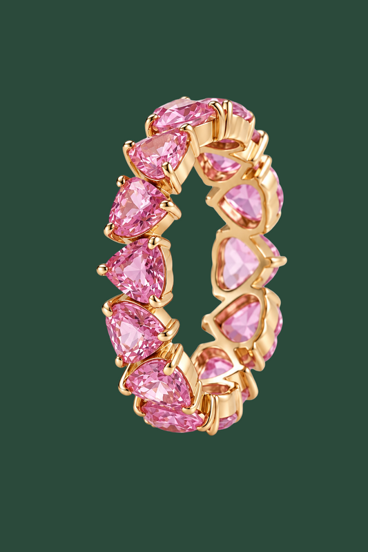 PINK SAPPHIRE HEART PINKY RING