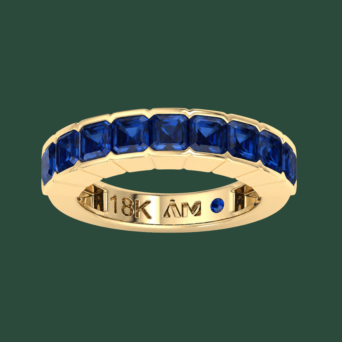 ASSCHER BLUE SAPPHIRE BAND