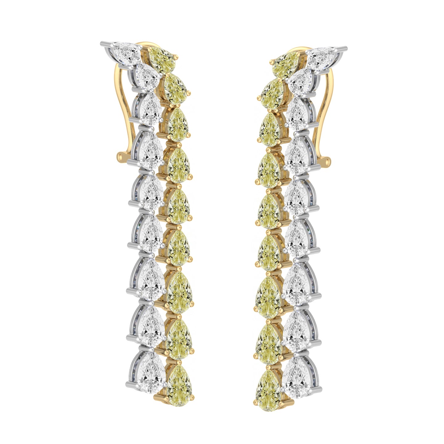 Salto Angel Two-tone Diamond Drop Earrings