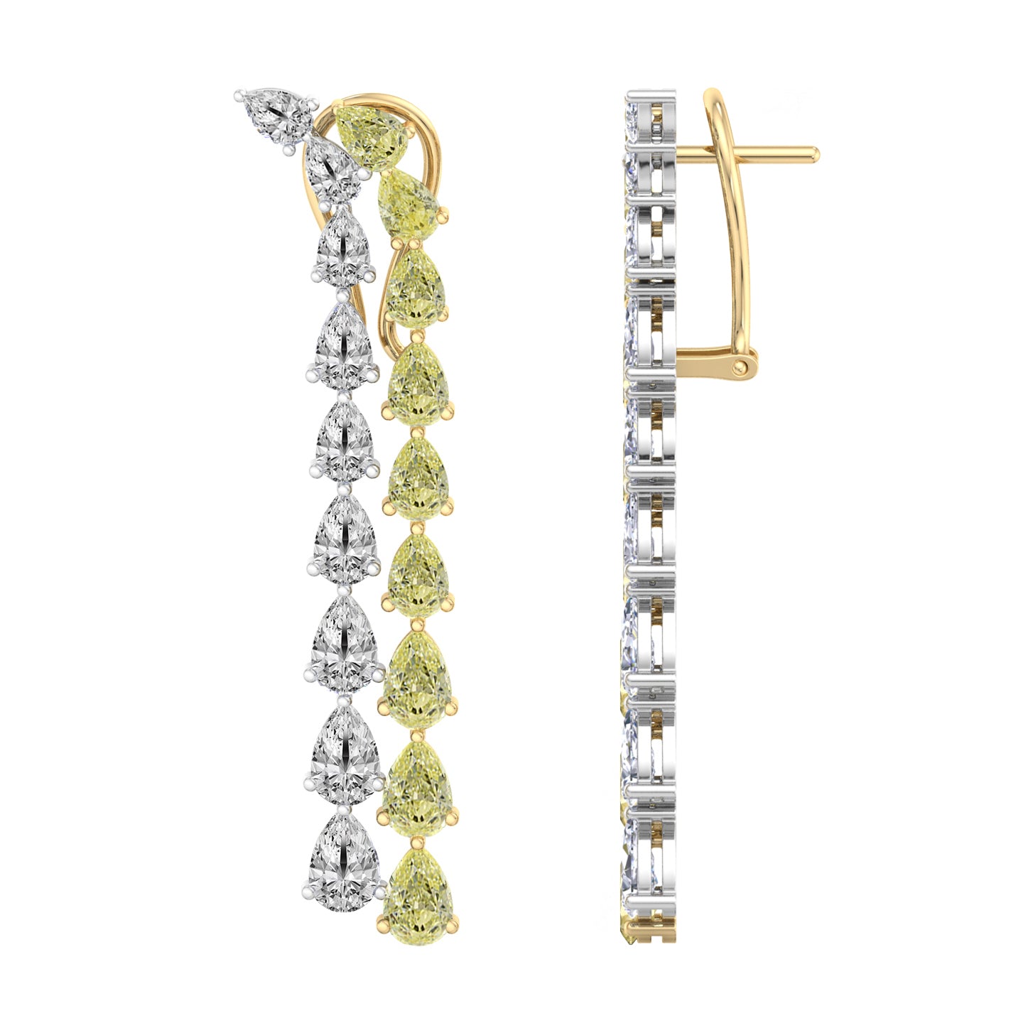 Salto Angel Two-tone Diamond Drop Earrings