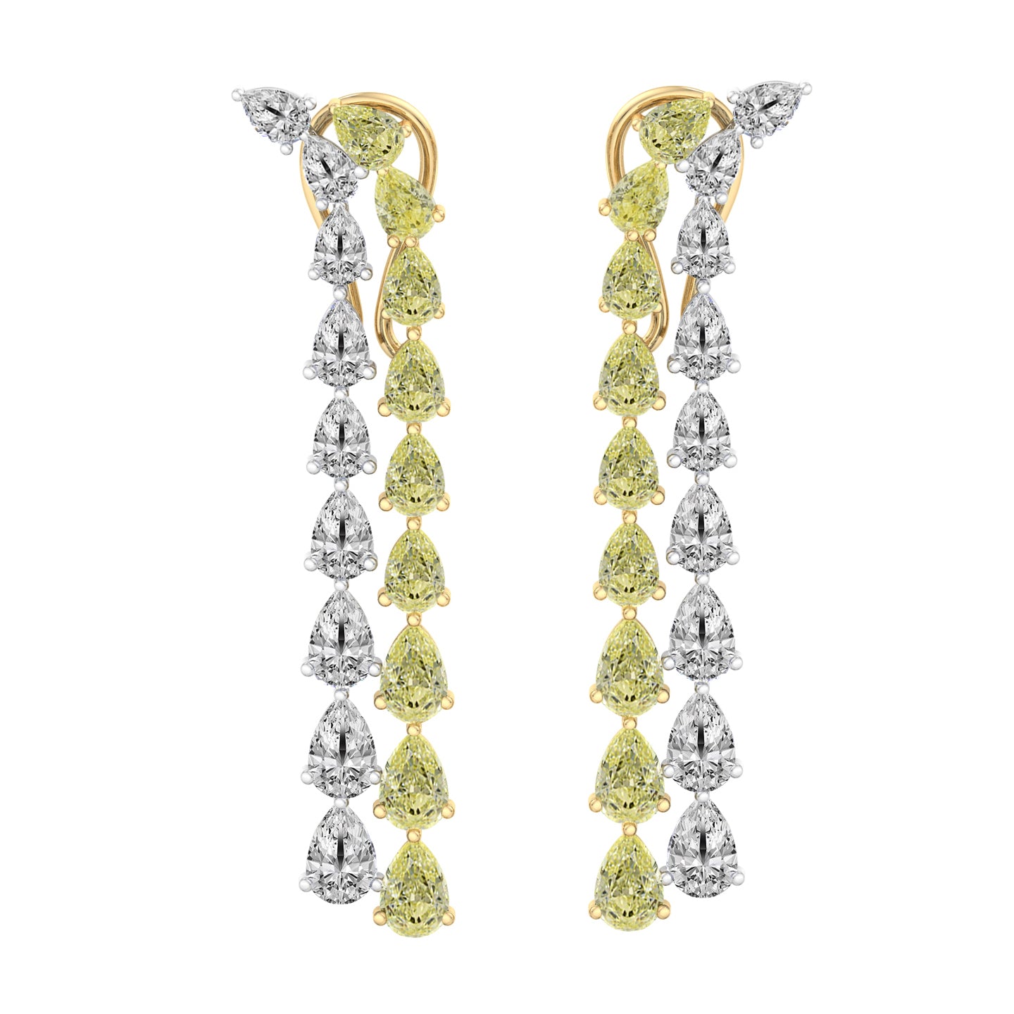 Salto Angel Two-tone Diamond Drop Earrings