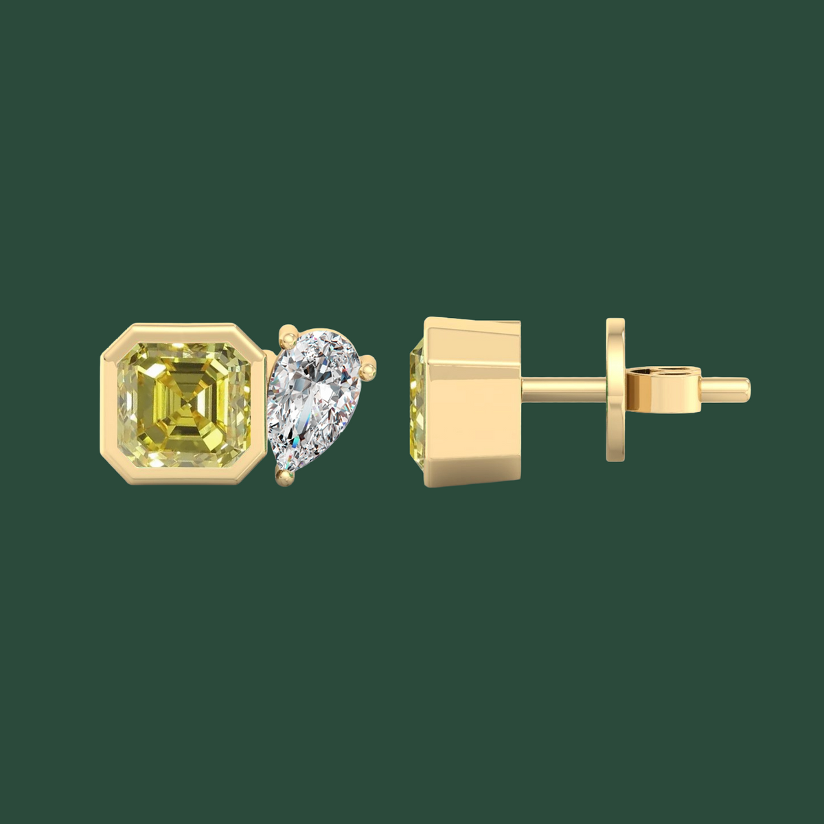 CONTRAST DIAMOND STUDS