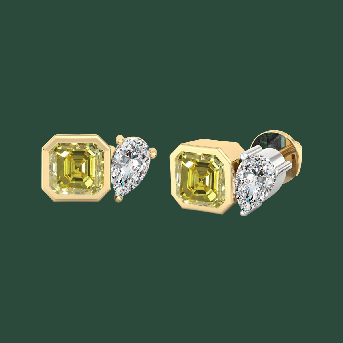 CONTRAST DIAMOND STUDS
