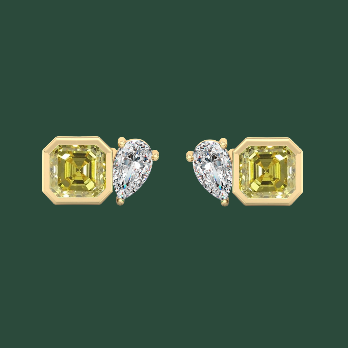 CONTRAST DIAMOND STUDS