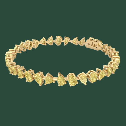 MULTI-SHAPE FANCY YELLOW DIAMOND TENNIS BRACELET