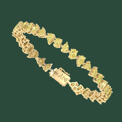 MULTI-SHAPE FANCY YELLOW DIAMOND TENNIS BRACELET