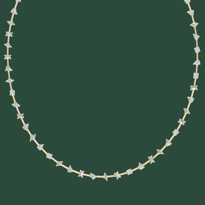 MULTI-SHAPE DIAMOND LINK NECKLACE