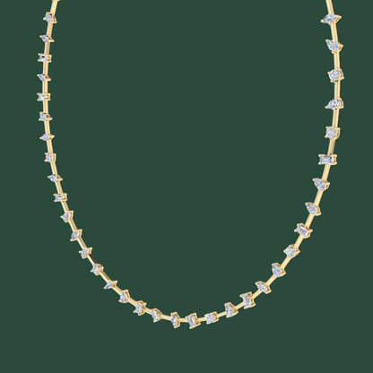 MULTI-SHAPE DIAMOND LINK NECKLACE
