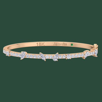 MULTI-SHAPE DIAMOND BANGLE