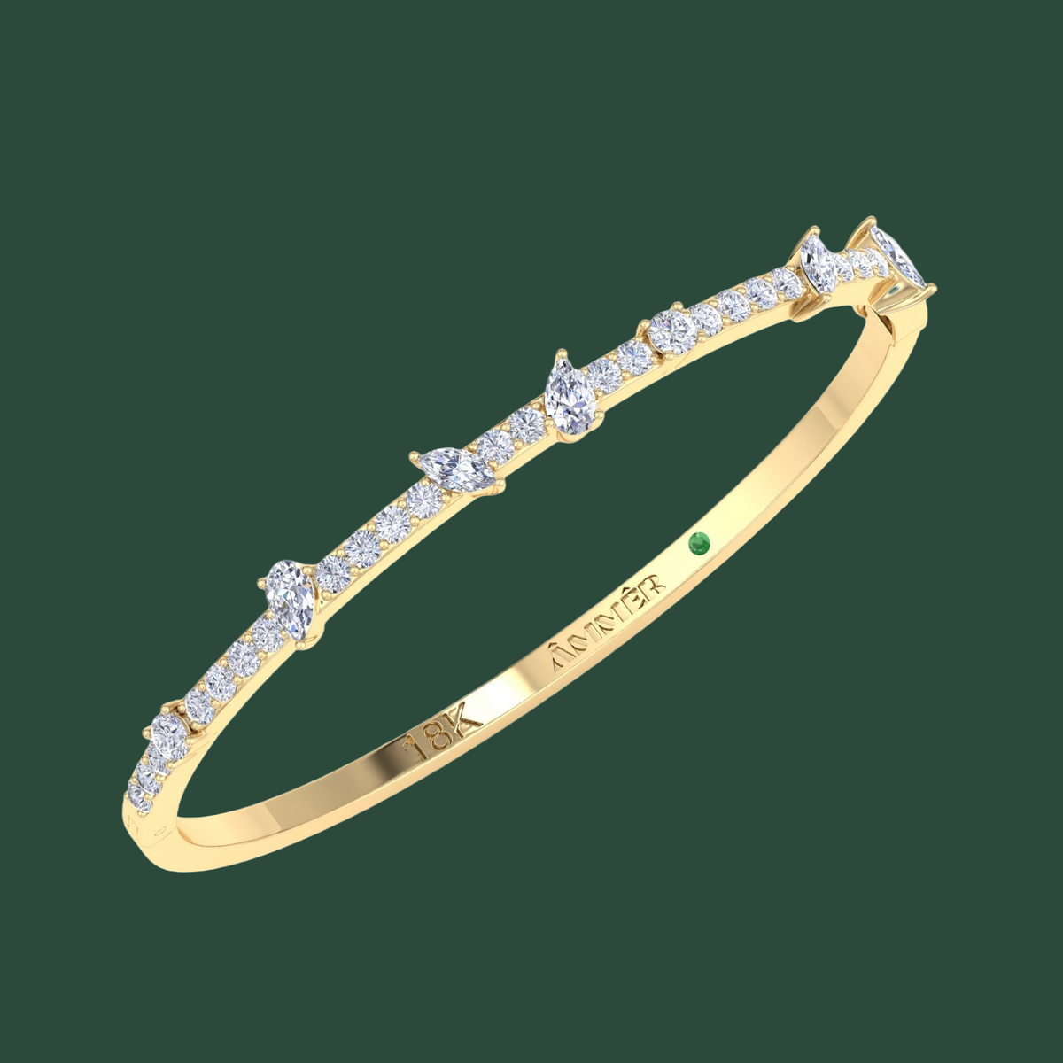 MULTI-SHAPE DIAMOND BANGLE